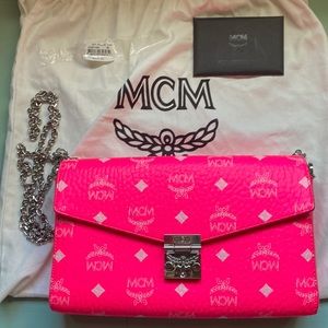 MCM hot pink crossbody bag like new!!